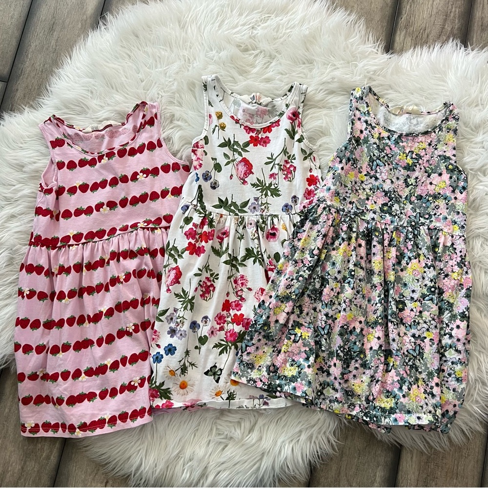 H & M Floral and Cherry Print Kids Dresses Set